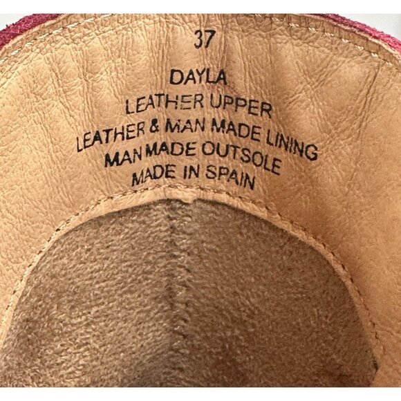 Miz Mooz Dayla Merlot Suede Ankle Boots Leather Straps Buckles Women's 37/6.5-7 - Picture 10 of 12